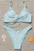 Solid Lace Up Bikini Set