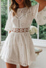 Fashion Street Solid Hollowed Out Backless O Neck Lace Dresses