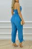 Strapless Cut Out Pockets Jumpsuits