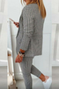Casual Street Plaid Patchwork Turndown Collar Long Sleeve Two Pieces