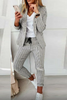 Casual Street Plaid Patchwork Turndown Collar Long Sleeve Two Pieces