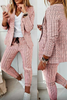 Casual Street Plaid Patchwork Turndown Collar Long Sleeve Two Pieces
