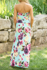 Print Strapless Pockets Maxi Dress