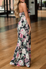 Print Strapless Pockets Maxi Dress