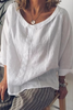 Solid O Neck Loose Blouse