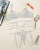 Glitter Studded Chain Strap Garter Lingerie Set