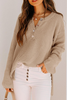 Waffle Knit Henley Sweater