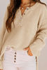 Waffle Knit Henley Sweater