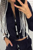 Casual Solid Zipper Mandarin Collar Three Quarter Two Pieces