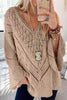 Hollow V Neck Flares Sleeve Sweater