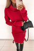 Turtleneck Drawstring Bodycon Dress