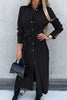 Single Breasted Tie Waist Midi Shirt Dress