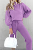 Casual Solid Solid Color Turtleneck Long Sleeve Two Pieces