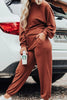 Casual Solid Solid Color O Neck Long Sleeve Two Pieces