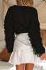 Casual Solid Tassel O Neck Sweaters(4 Colors)