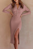 Celebrities Elegant Solid Solid Color Turndown Collar One Step Skirt Dresses
