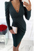 Elegant College Solid Color Zipper V Neck A Line Dresses