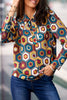 Elegant Print Patchwork Shirt Collar Tops