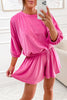 Casual Solid Solid Color O Neck Three Quarter Two Pieces
