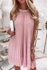 Elegant Solid Fold Halter A Line Dresses