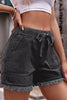 Casual Street Solid Pocket Frenulum Straight Mid Waist Solid Color Bottoms