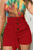 Casual Street Solid Buckle With Belt Regular Wide Leg Solid Color Bottoms