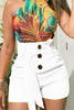 Casual Street Solid Buckle With Belt Regular Wide Leg Solid Color Bottoms