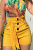 Casual Street Solid Buckle With Belt Regular Wide Leg Solid Color Bottoms