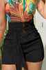 Casual Street Solid Buckle With Belt Regular Wide Leg Solid Color Bottoms