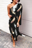 Casual Vacation Print Patchwork Oblique Collar Irregular Dress Dresses(17 Colors)