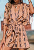 Casual Street Print Patchwork V Neck Loose Jumpsuits