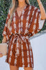 Casual Street Print Patchwork V Neck Loose Jumpsuits