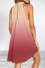Casual Street Gradual Change Contrast Halter Vest Dress Dresses