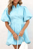 Celebrities Elegant Solid Printing Turndown Collar Shirt Dress Dresses