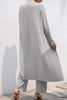 Casual Daily Solid Frenulum Cardigan Collar Long Sleeve Two Pieces