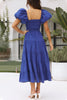 Casual Simplicity Solid Backless Off the Shoulder A Line Dresses