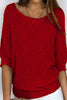 Casual Simplicity Solid O Neck Tops