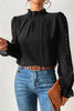 Casual Solid Patchwork Flounce Half A Turtleneck Tops