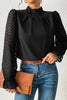 Casual Solid Patchwork Flounce Half A Turtleneck Tops