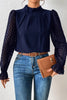 Casual Solid Patchwork Flounce Half A Turtleneck Tops