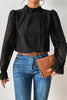 Casual Solid Patchwork Flounce Half A Turtleneck Tops