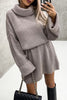 Elegant Solid Patchwork Turtleneck One Step Skirt Dresses