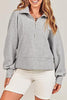 Casual Solid Zipper Zipper Collar Tops