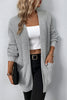 Elegant Solid Pocket V Neck Outerwear