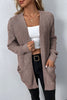 Elegant Solid Pocket V Neck Outerwear