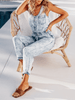 COURTNEY POCKETED SLEEVELESS DENIM JUMPSUIT - DENIM