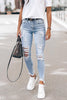 Ripped Raw Edge Skinny Jeans