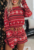 Christmas Drawstring Long Sleeve Pajamas Set