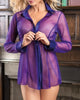 Sheer Mesh Button Front Babydoll