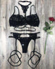 Eyelash Lace Cutout Garter Lingerie Set